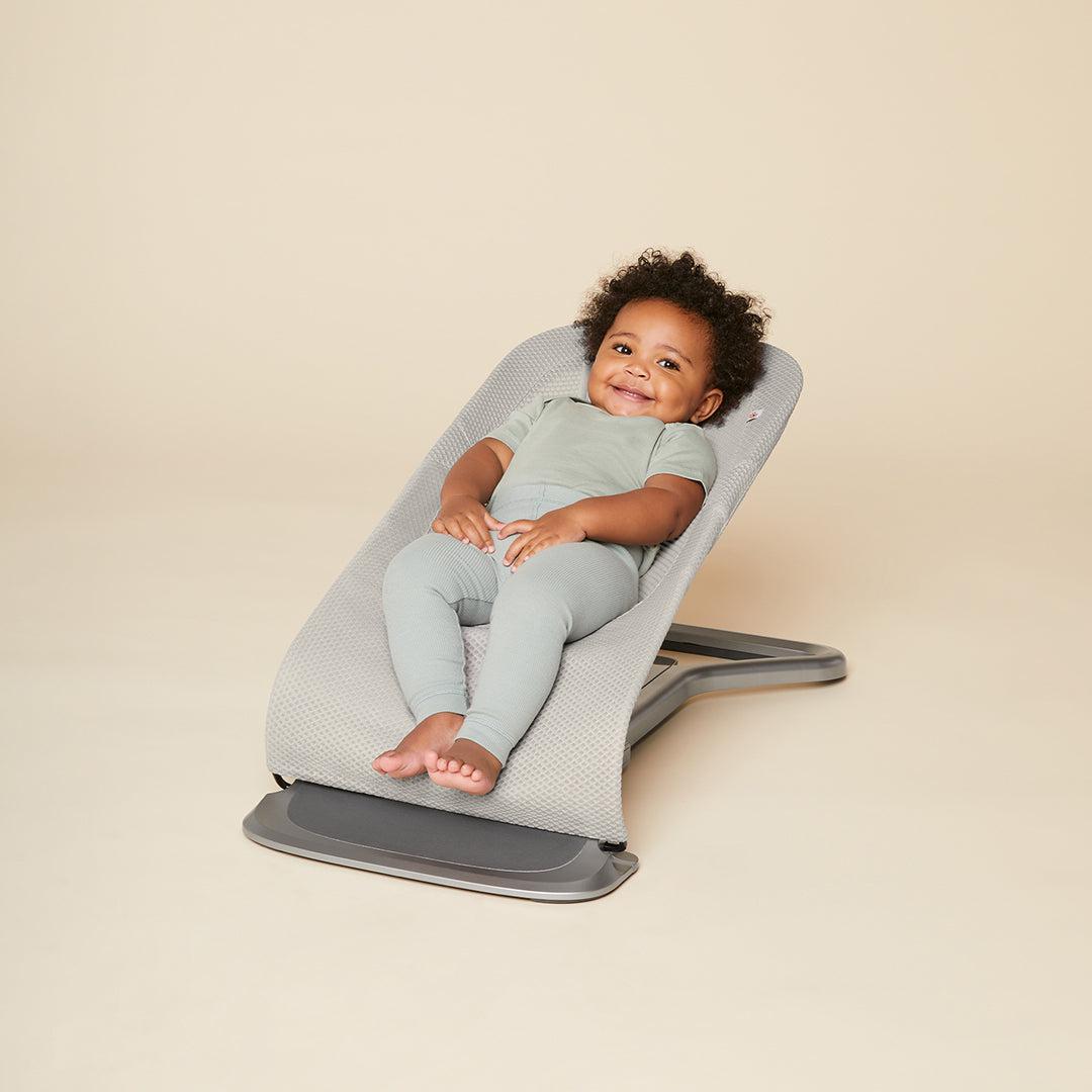 Ergobaby Evolve Mesh Baby Bouncer - Light Grey-Baby Bouncers-Light Grey- | Natural Baby Shower