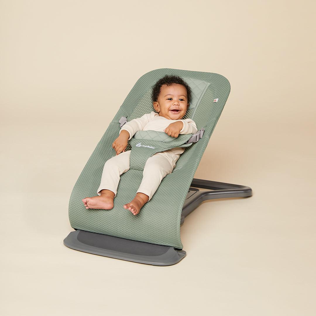 Ergobaby Evolve Mesh Baby Bouncer - Sage Green-Baby Bouncers-Sage Green- | Natural Baby Shower