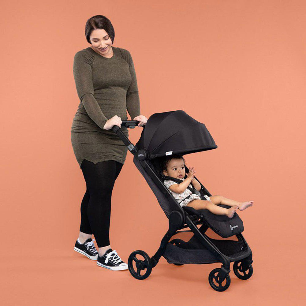 Ergobaby Metro+ Compact Stroller - Black-Strollers-Black-No Additional Sunshade | Natural Baby Shower