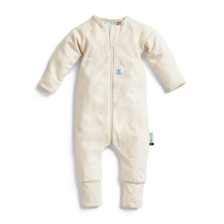 ergoPouch Organic Layers Long Sleeve Babygrow 0.2 TOG - Oatmeal-Rompers-Oatmeal-0-3m | Natural Baby Shower