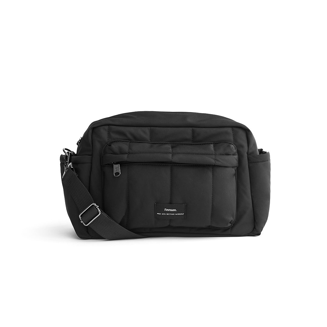 Finnson Freya Compact Changing Bag + Oversized Stroller Organiser - Black-Changing Bags-Black- | Natural Baby Shower