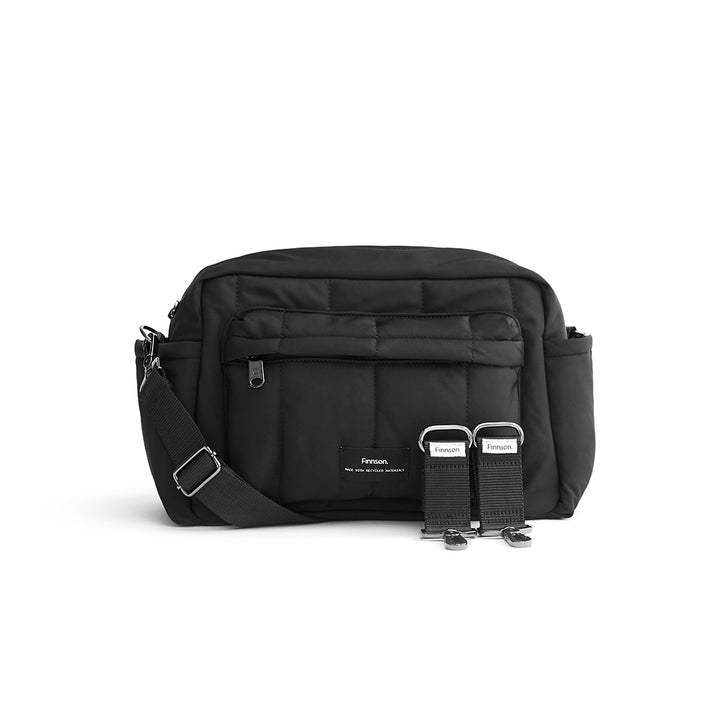 Finnson Freya Compact Changing Bag + Oversized Stroller Organiser - Black-Changing Bags-Black- | Natural Baby Shower