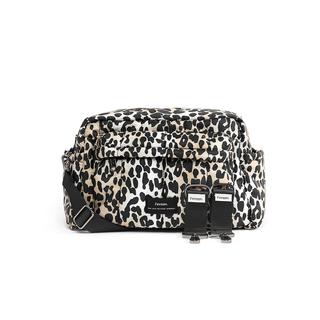 Finnson Freya Eco Compact Changing Bag + Oversized Stroller Organiser - Leopard-Stroller Organisers-Leopard- | Natural Baby Shower