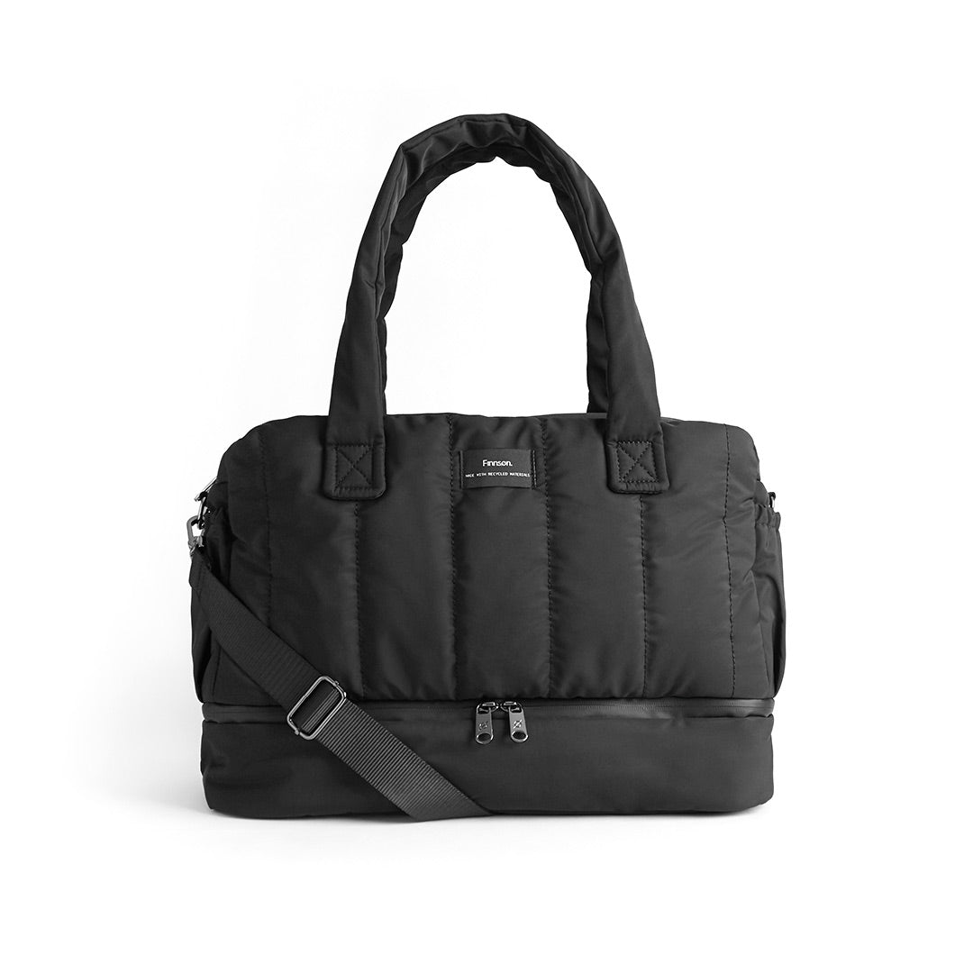 Finnson Innes Eco Holdall Changing Bag With Changing Mat - Black-Changing Bags-Black- | Natural Baby Shower