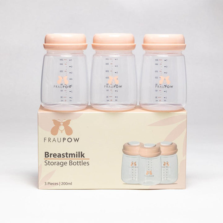 Fraupow Milk Storage Bottles - 3 Pack-Breast Pumps- | Natural Baby Shower