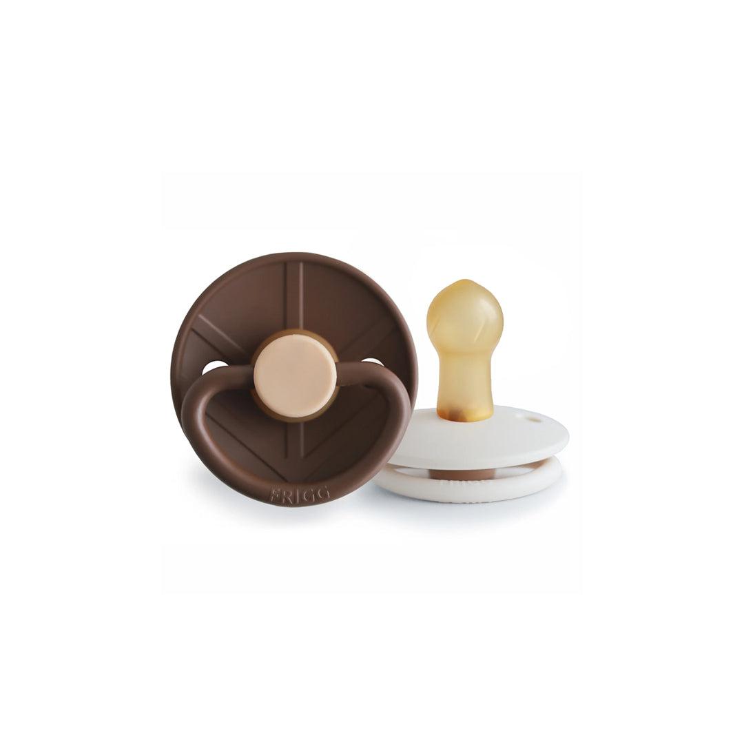 FRIGG Little Viking Silicone Pacifier - 2 Pack - Cocoa/Cream-Pacifiers-Cocoa/Cream-Size 1 | Natural Baby Shower