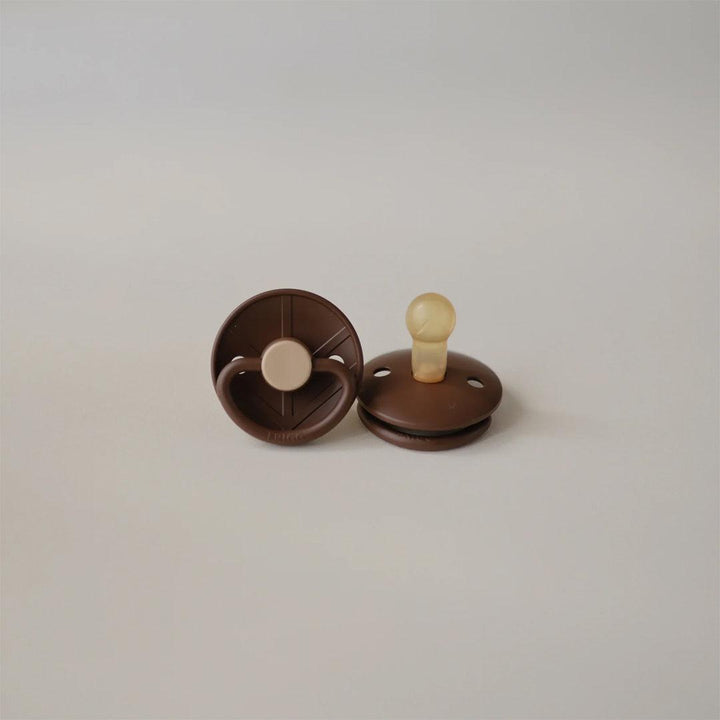 FRIGG Little Viking Silicone Pacifier - 2 Pack - Cocoa/Cream-Pacifiers-Cocoa/Cream-Size 1 | Natural Baby Shower