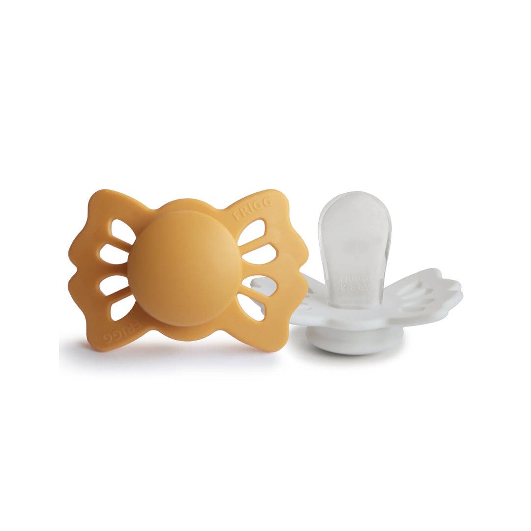 FRIGG Lucky Symmetrical Silicone Pacifier - 2 Pack - Honey Gold/Cream-Pacifiers-Pack Honey Gold/Cream-Size 1 | Natural Baby Shower