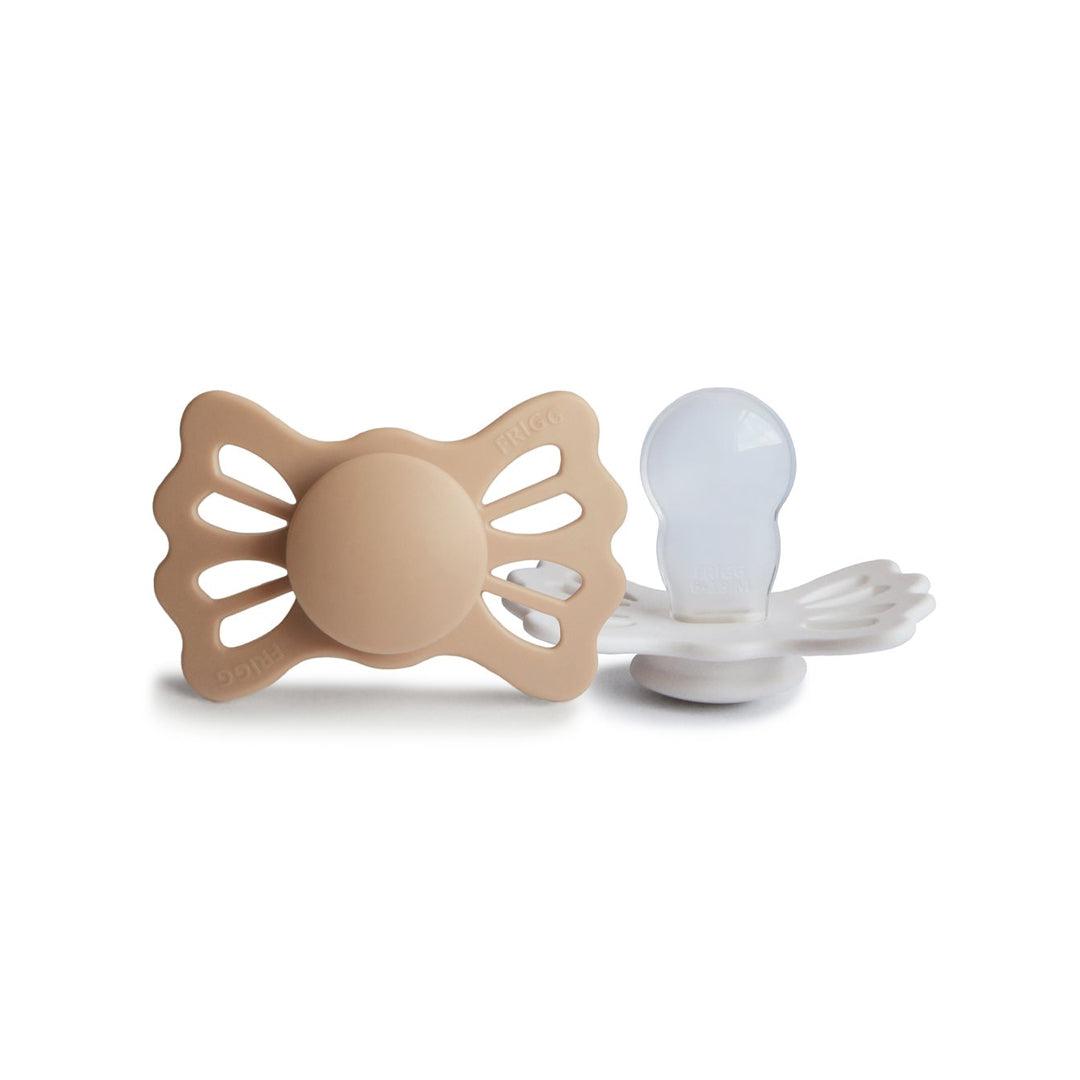 FRIGG Lucky Symmetrical Silicone Pacifier - 2 Pack - Silky Satin/Cream-Pacifiers-Silky Satin/Cream-Size 2 | Natural Baby Shower