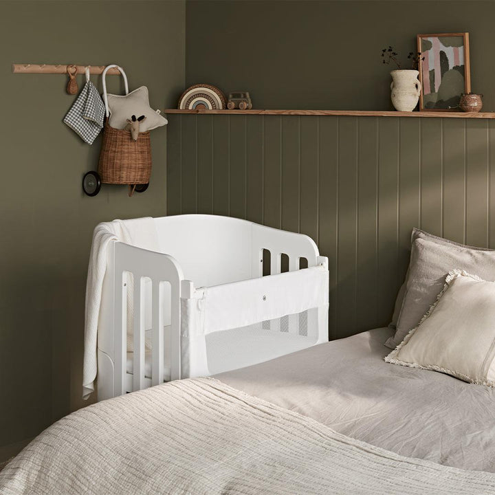 Gaia Baby Serena Bedside Crib Add-On - White-Bedside Cribs- | Natural Baby Shower