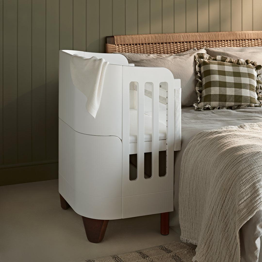 Gaia Baby Serena Bedside Crib Add-On - White-Bedside Cribs- | Natural Baby Shower