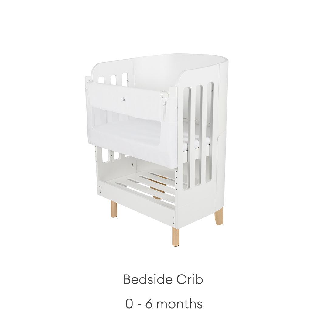 Gaia Baby Serena Bedside Crib Add-On - White-Bedside Cribs- | Natural Baby Shower