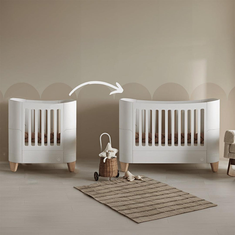 Gaia Baby Serena Mini Cot Bed Extension - White-Extension Kits-White- | Natural Baby Shower