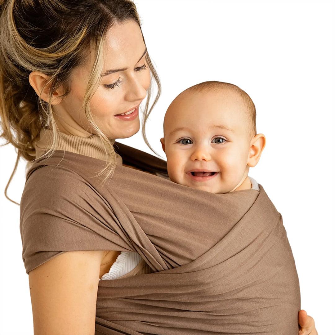 Gaia Baby Gaia Stretchy Baby Wrap Carrier - Organic Cotton - Nutmeg-Baby Carriers-Nutmeg-One Size | Natural Baby Shower