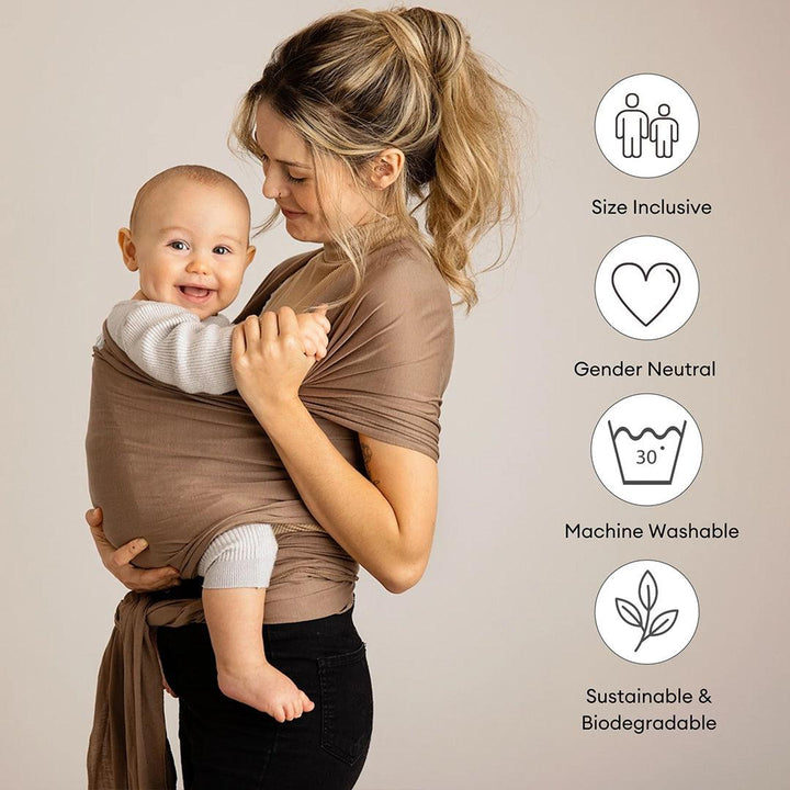 Gaia Baby Gaia Stretchy Baby Wrap Carrier - Organic Cotton - Nutmeg-Baby Carriers-Nutmeg-One Size | Natural Baby Shower