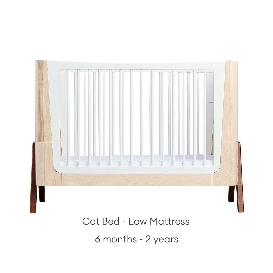 Gaia Baby Hera Cot Bed + Dresser Two Piece Bundle - Natural + Walnut-Nursery Sets- | Natural Baby Shower