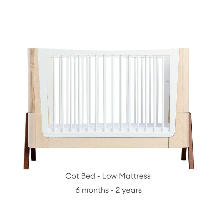 Gaia Baby Hera Cot Bed + Dresser Two Piece Bundle - Natural + Walnut-Nursery Sets- | Natural Baby Shower