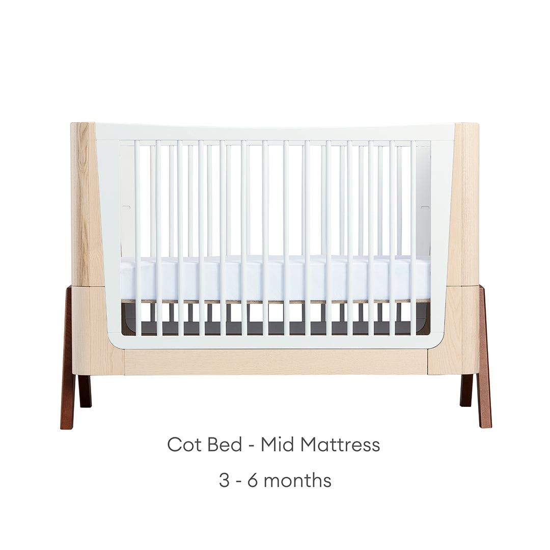 Gaia Baby Hera Cot Bed + Dresser Two Piece Bundle - Natural + Walnut-Nursery Sets- | Natural Baby Shower