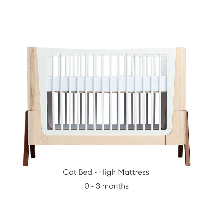 Gaia Baby Hera Cot Bed + Dresser Two Piece Bundle - Natural + Walnut-Nursery Sets- | Natural Baby Shower