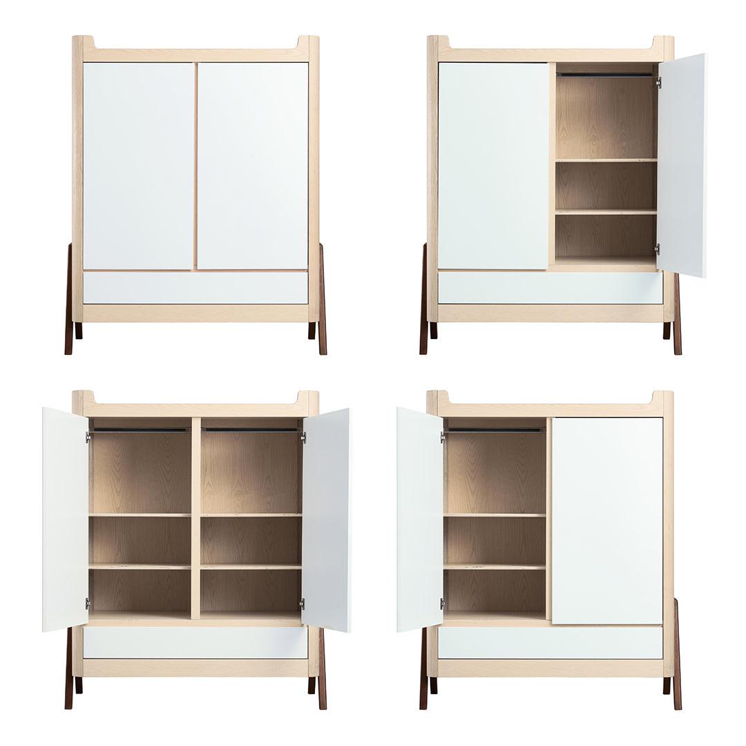 Gaia Hera Wardrobe - Natural + Walnut-Wardrobes- | Natural Baby Shower