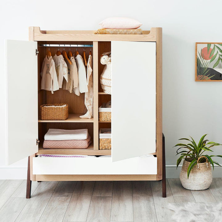 Gaia Hera Wardrobe - Natural + Walnut-Wardrobes- | Natural Baby Shower