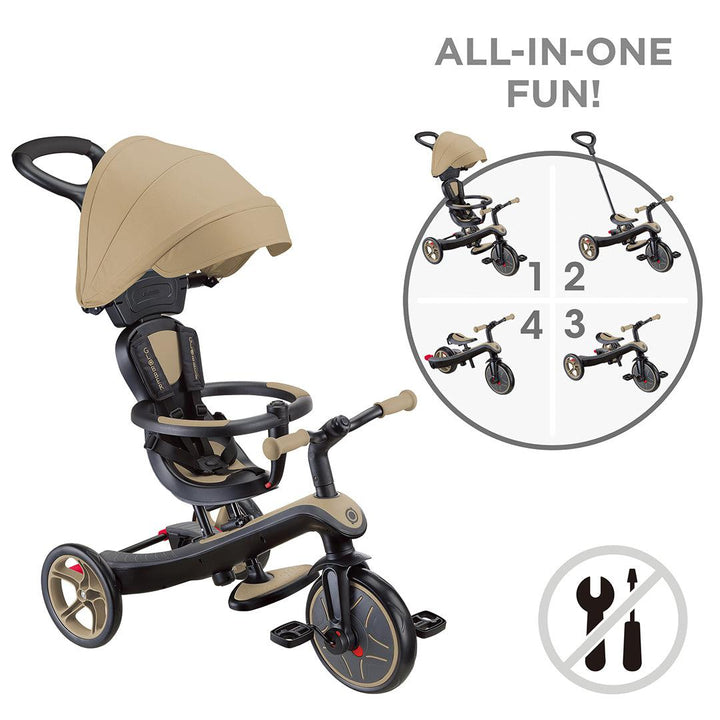 Globber Explorer 4 In 1 Trike - Sand-Bikes-Sand- | Natural Baby Shower