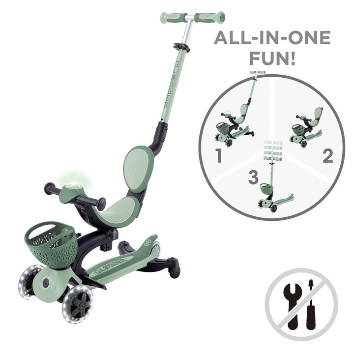 Globber Go-Up Baby 360 Lights Scooter - Sage-Scooters-Sage- | Natural Baby Shower