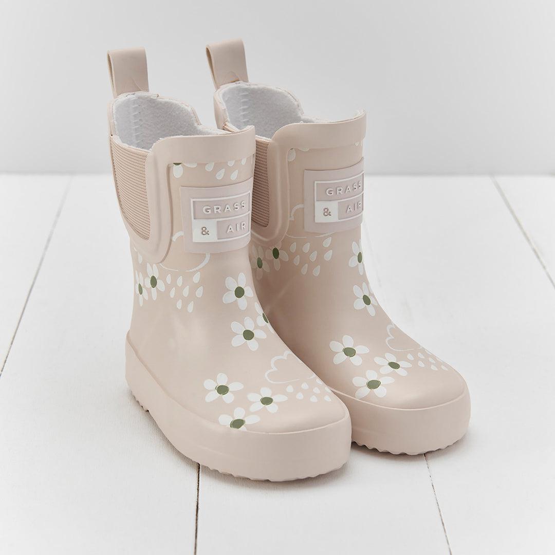 Grass & Air Floral Shortie Adventure Boot With Bag - Pampass Cream-Boots- | Natural Baby Shower