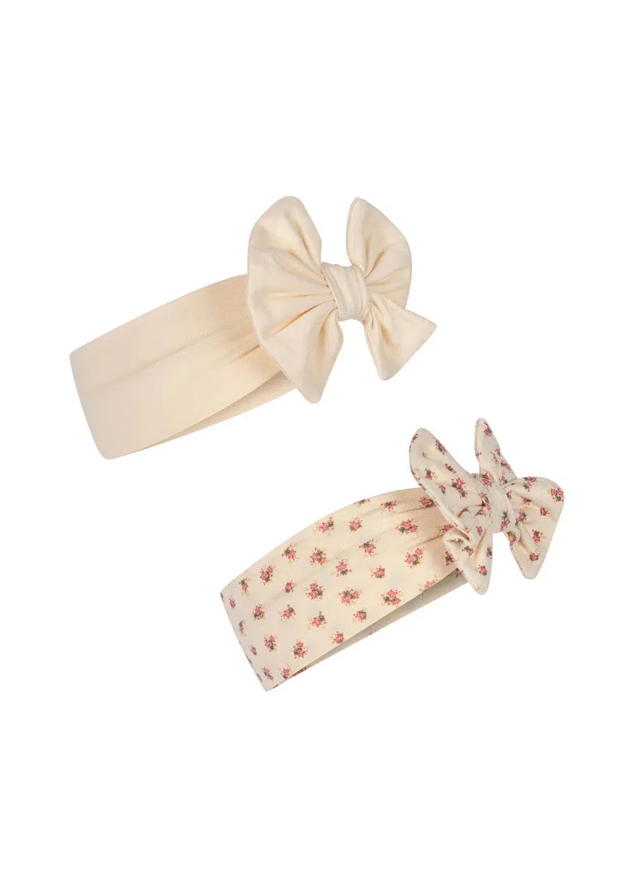 Konges Slojd Basic Bambi Bow Gots - 2 Pack - Buttercream/Bloomie-Headbands-Buttercream/Bloomie-6-12m | Natural Baby Shower