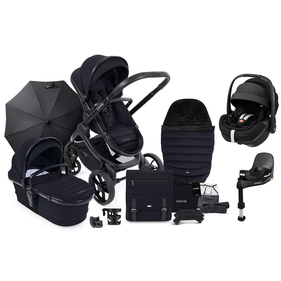 iCandy Peach 7 Complete Travel System with Pebble 360 Pro 2 - Black-Travel Systems- | Natural Baby Shower