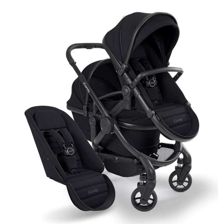 iCandy Peach 7 Double Pushchair - Black-Strollers- | Natural Baby Shower