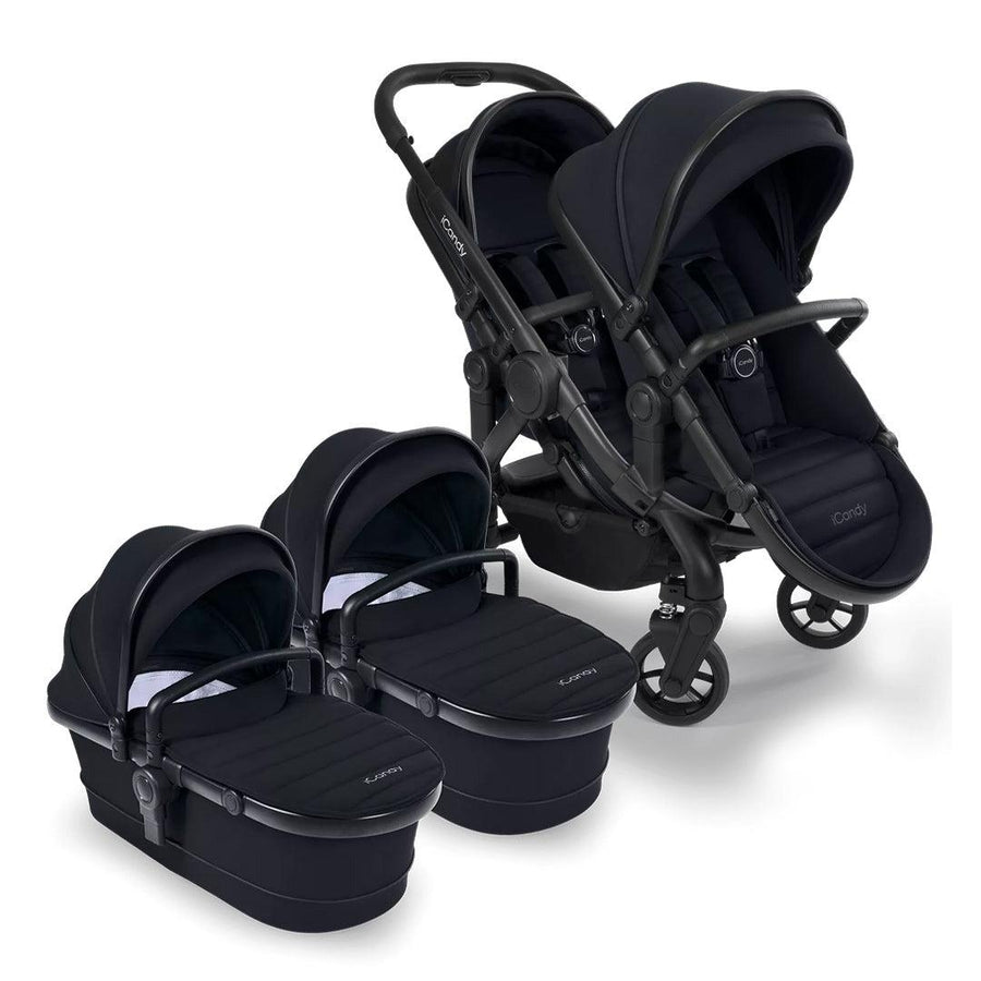 iCandy Peach 7 Twin Pushchair - Black-Strollers- | Natural Baby Shower