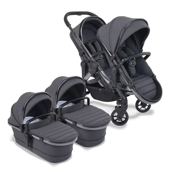 iCandy Peach 7 Twin Pushchair - Dark Grey-Strollers- | Natural Baby Shower