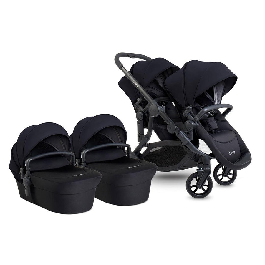 iCandy Orange 4 Twin Pushchair Bundle - Black-Strollers- | Natural Baby Shower