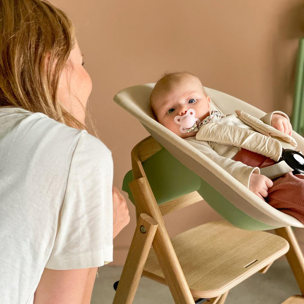 KAOS Klapp Highchair Newborn Bundle - White/Beech-Highchairs-White/Beech-Ivory/Plastic Babyseat | Natural Baby Shower