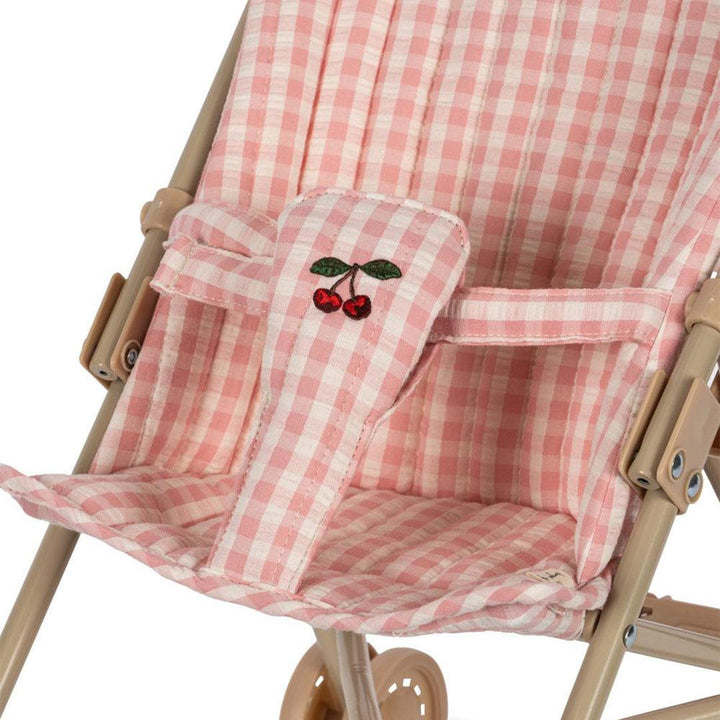 Konges Slojd Doll Stroller - Powder Pink Check-Dolls Prams-Powder Pink Check- | Natural Baby Shower