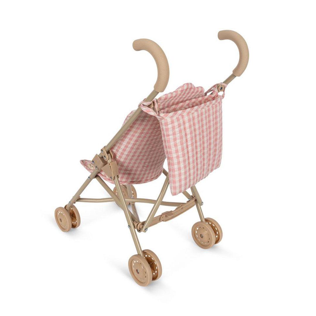 Konges Slojd Doll Stroller - Powder Pink Check-Dolls Prams-Powder Pink Check- | Natural Baby Shower