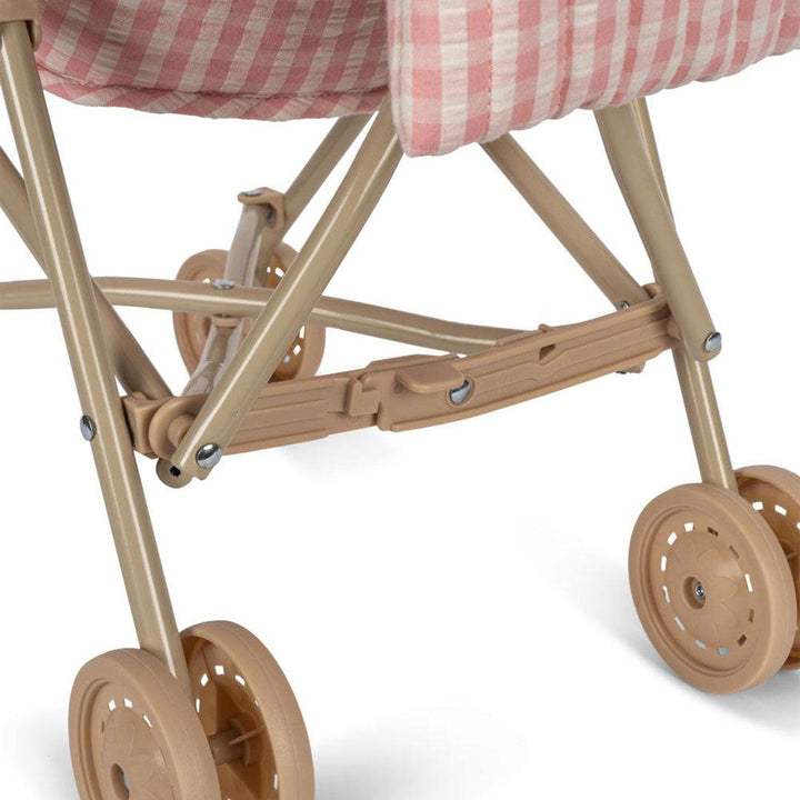 Konges Slojd Doll Stroller - Powder Pink Check-Dolls Prams-Powder Pink Check- | Natural Baby Shower