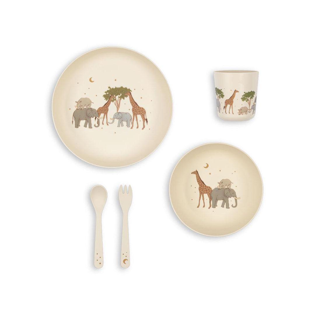 Konges Slojd Pla Dinner Set - Safari-Cutlery-Safari- | Natural Baby Shower