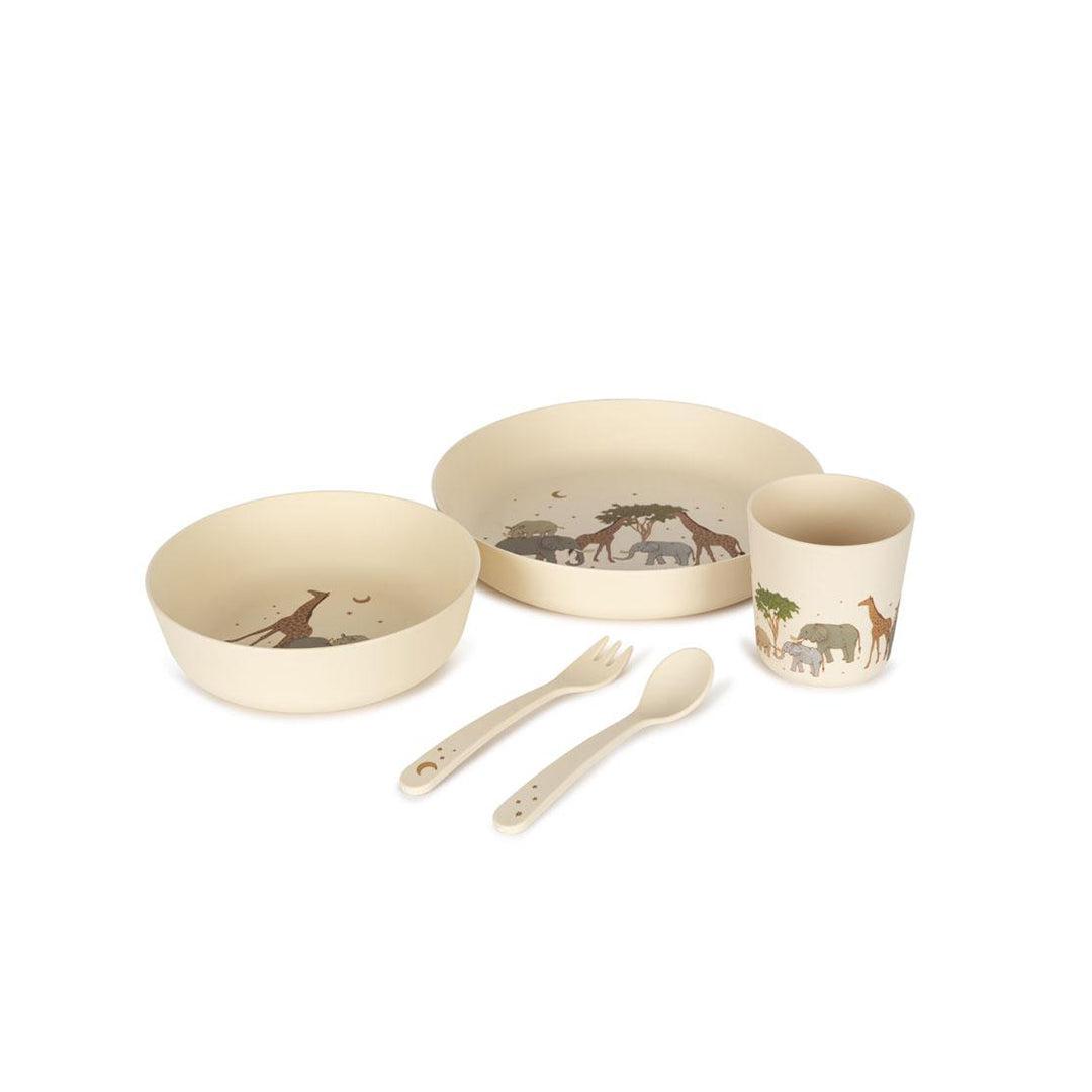 Konges Slojd Pla Dinner Set - Safari-Cutlery-Safari- | Natural Baby Shower