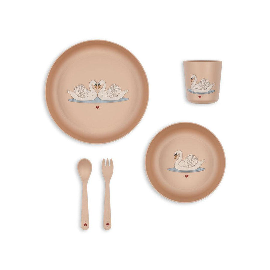 Konges Slojd Pla Dinner Set - Swan-Cutlery-Swan- | Natural Baby Shower