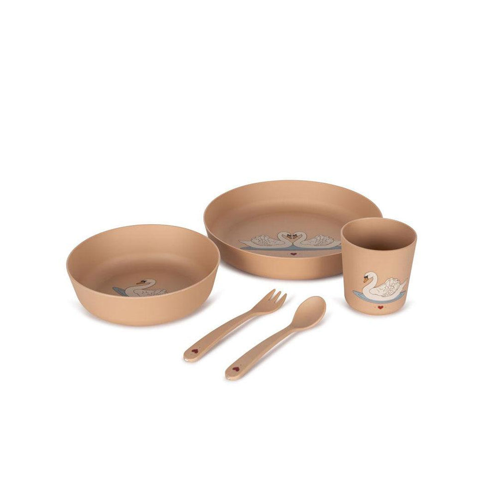 Konges Slojd Pla Dinner Set - Swan-Cutlery-Swan- | Natural Baby Shower