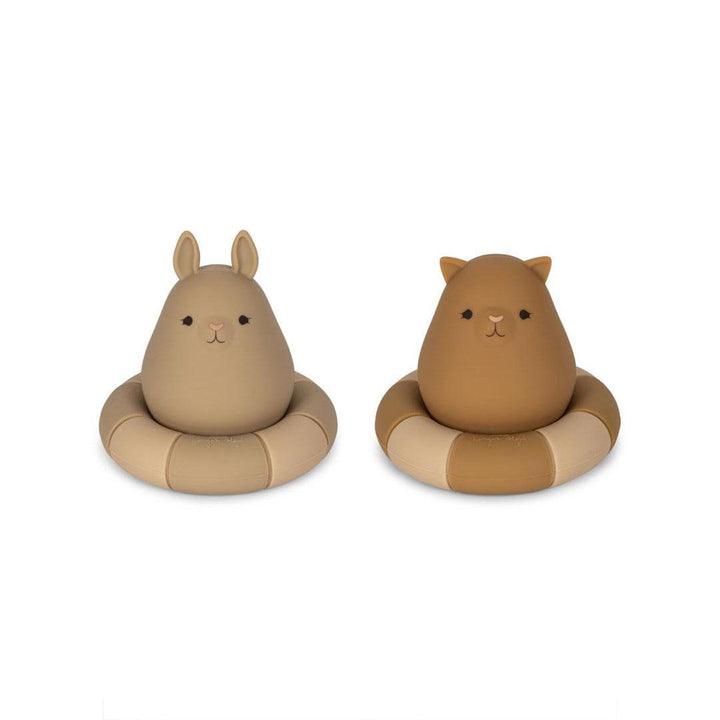 Konges Slojd Silicone Bath Toys Swim Ring - 2 Pack - Warm Clay Mix-Bath Toys-Warm Clay Mix- | Natural Baby Shower