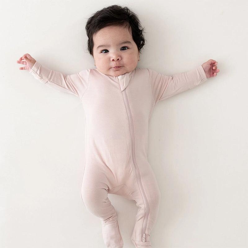 Kyte Baby Zippered Footed Sleepsuit - Blush-Sleepsuits-Blush-0-3m | Natural Baby Shower