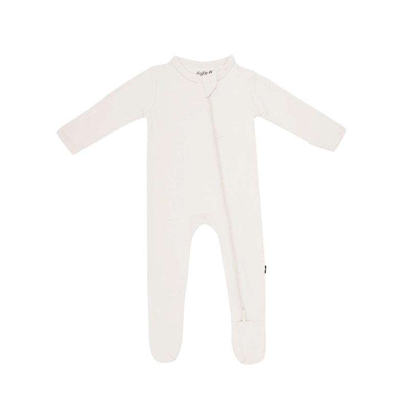 Kyte Baby Zippered Footed Sleepsuit - Oat-Sleepsuits-Oat-0-3m | Natural Baby Shower