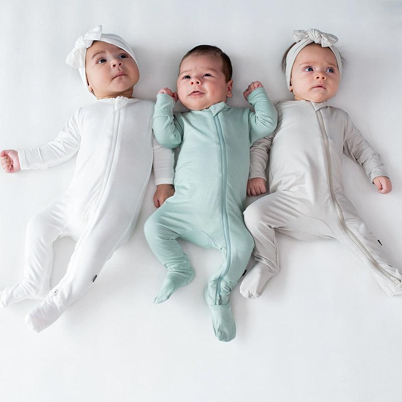 Kyte Baby Zippered Footed Sleepsuit - Oat-Sleepsuits-Oat-0-3m | Natural Baby Shower