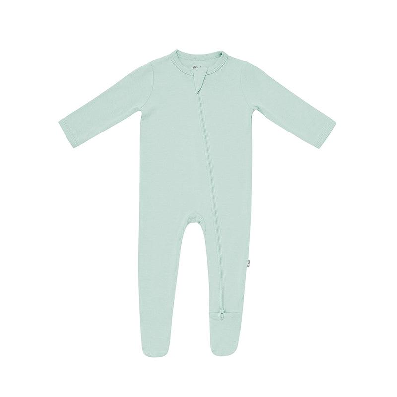 Kyte Baby Zippered Footed Sleepsuit - Sage-Sleepsuits-Sage-0-3m | Natural Baby Shower