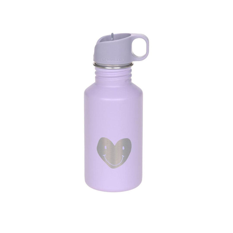 Lassig Bottle Stainless Steel - Little Gang - Heart Lilac-Drinking Bottles-Heart Lilac-One Size | Natural Baby Shower