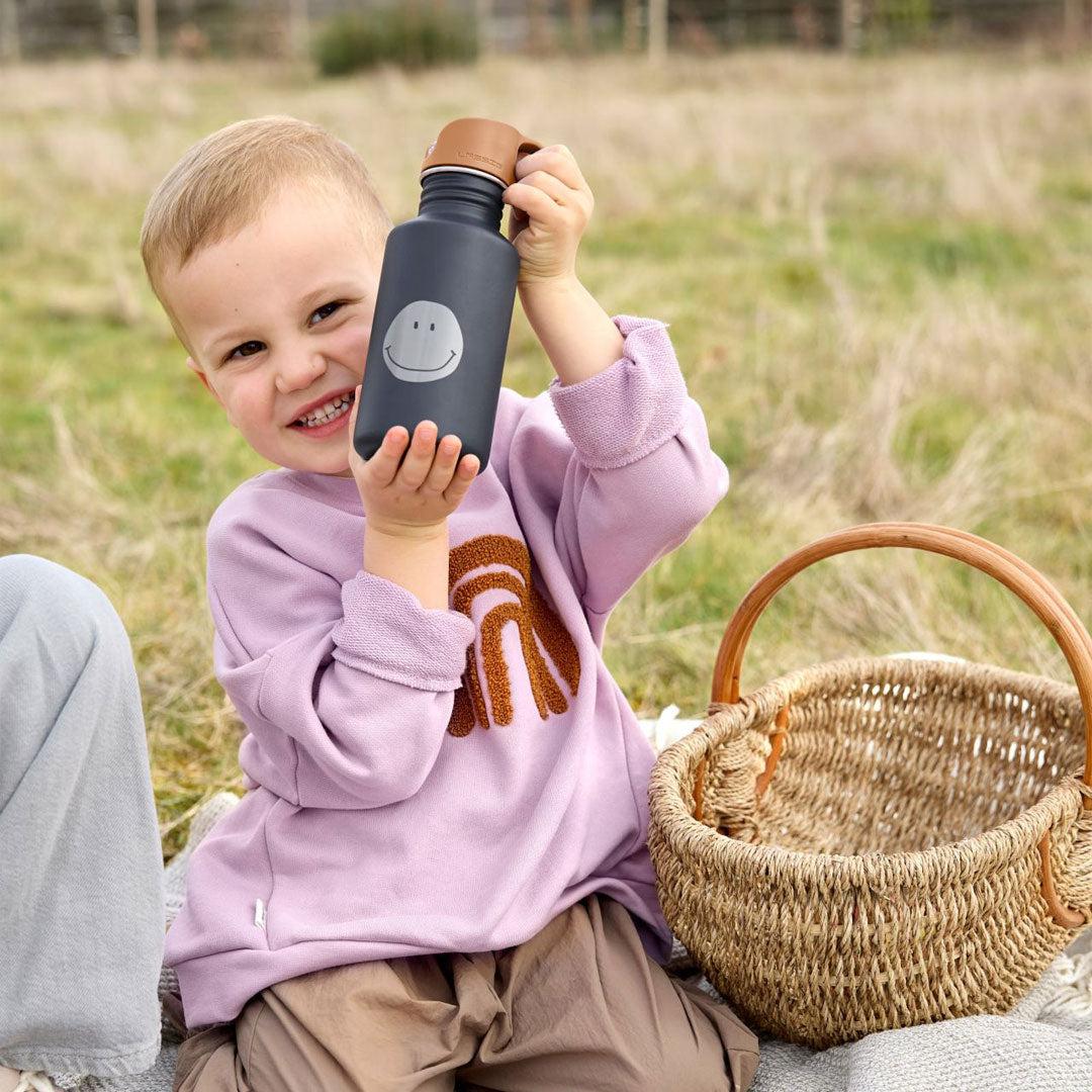 Lassig Bottle Stainless Steel - Little Gang - Smile Navy-Drinking Bottles-Smile Navy-One Size | Natural Baby Shower