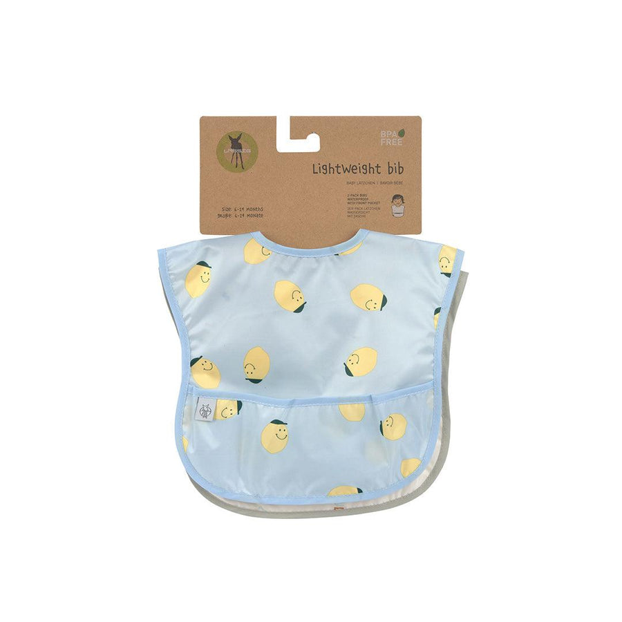 Lassig Lightweight Bibs 2pcs - Happy Fruits - Lemon-Bibs-Lemon-One Size | Natural Baby Shower